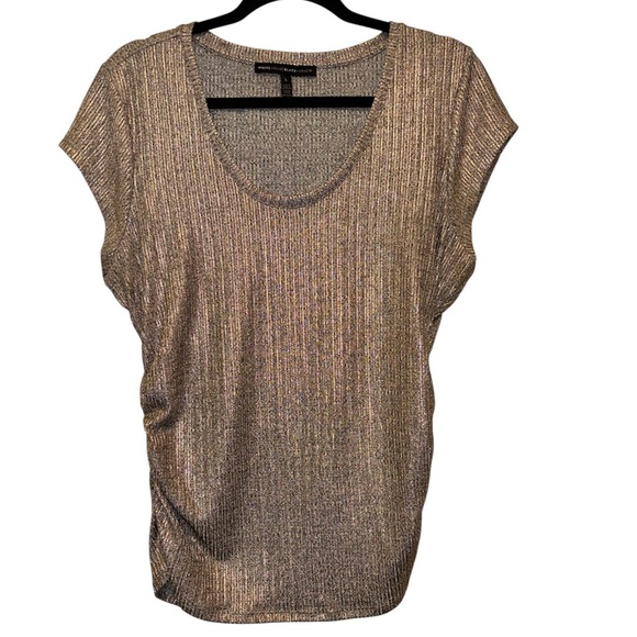 White House Black Market Metallic Silver Blouse - Picture 1 of 5